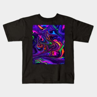 Neon Space Waves Kids T-Shirt